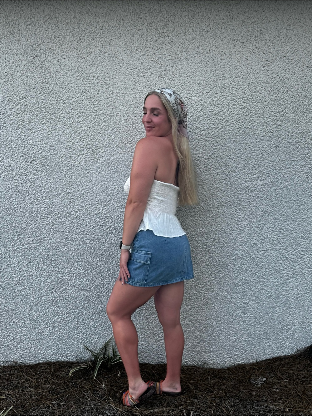 Denim mini skirt
